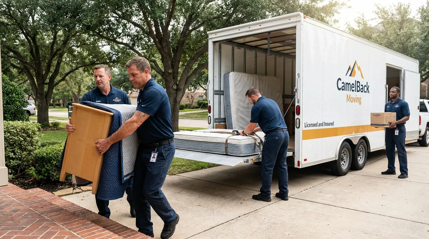 Crew loading residential truck for cross-state move from Whitestone, NY